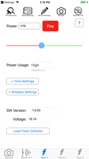 iPhone Flash Tab Configuration