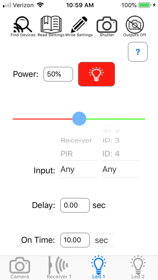 iPhone LED Tab Configuration